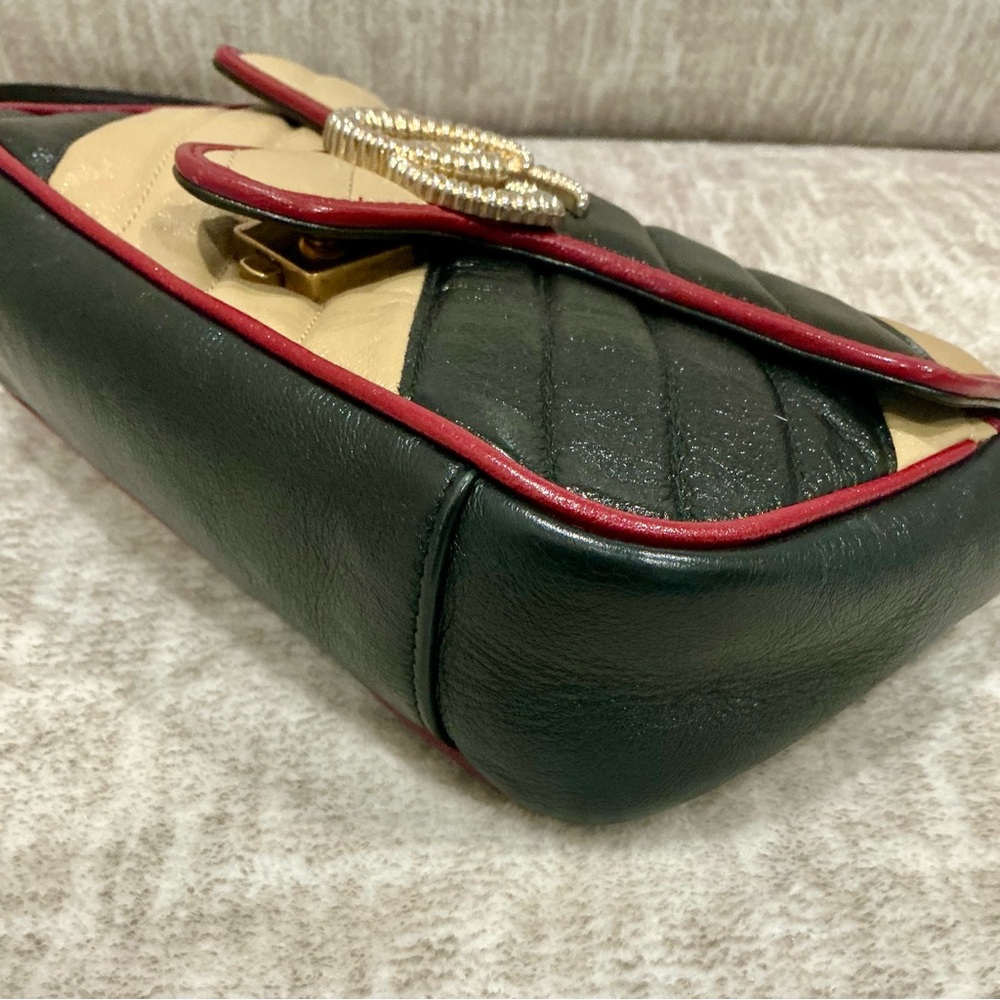 ✨💎RARE💎✨GUCCI Marmont Multicolor Leather Flap Chain Bag w/Dusty and Gift! - Picture 5 of 14